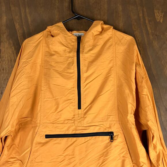 LL Bean Mens Jacket Yellow Mountain Classic Anorak Windbreaker 1/2 Zip Medium - Picture 2 of 12